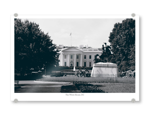 Acrylglasbild "Das Weiße Haus in Washington" artboxONE - Reise,Schwarzweiß,Reise / Länder,Städte / Washington