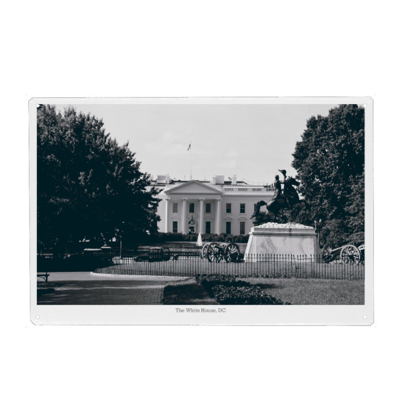 Holzbild "Das Weiße Haus in Washington" artboxONE - Reise,Schwarzweiß,Reise / Länder,Städte / Washington