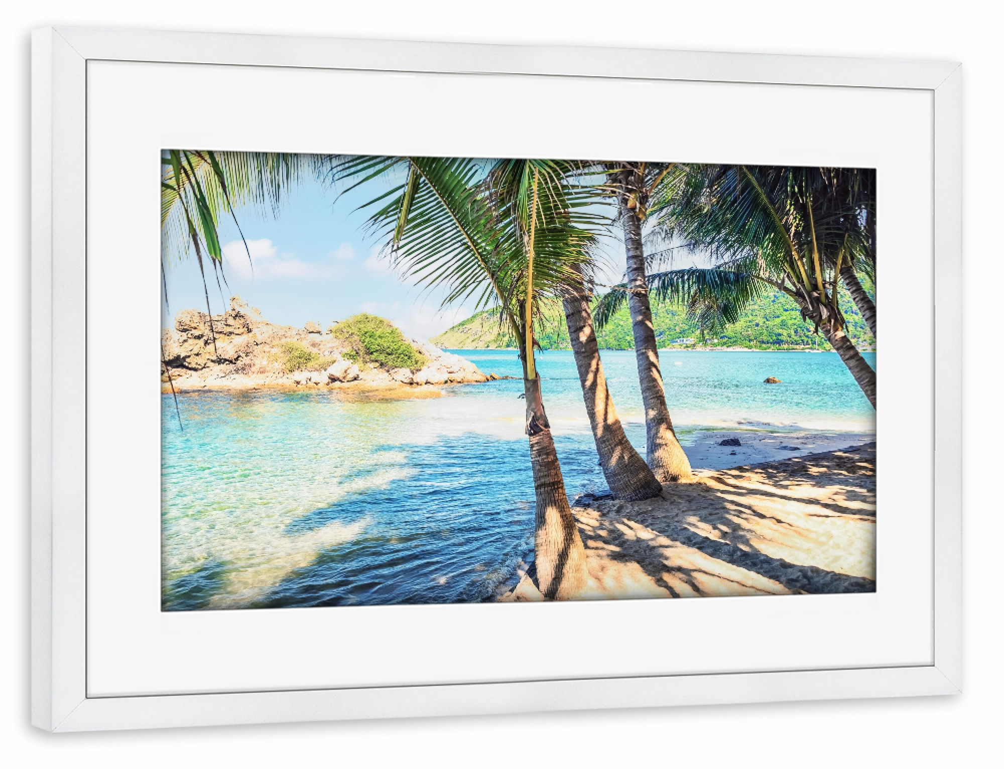 Poster mit Rahmen weiß "Yanui Beach" artboxONE - Natur,Reise,Reise / Strand und Meer,Reise / Asien,Reise / Länder