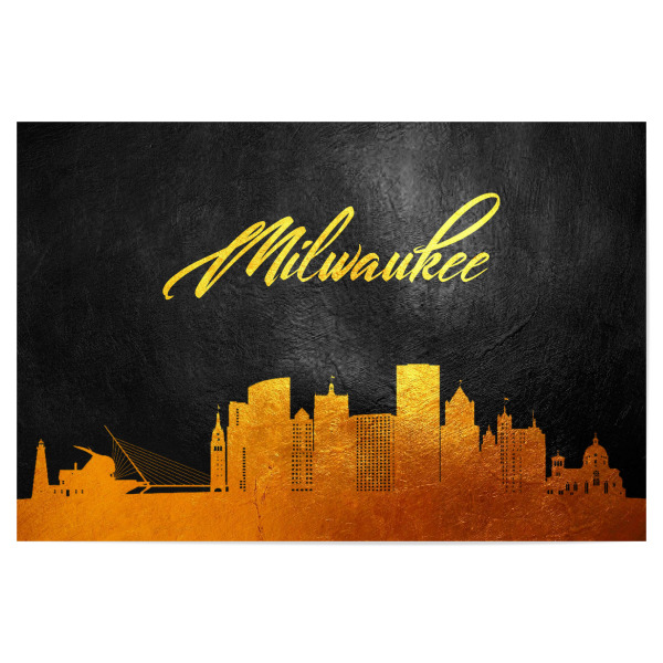 Poster 30x20 cm "Milwaukee Wisconsin Gold Skyline" artboxONE - Städte - Milwaukee,Wisconsin,Gold,Skyline,City,Stadt