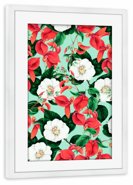 Poster mit Rahmen weiß "Royalty" artboxONE - Floral