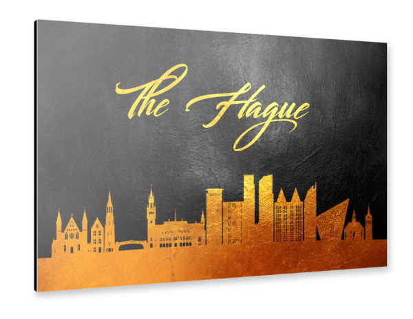 Alu-Dibond "The Hague Netherlands Gold" 30x20 cm artboxONE