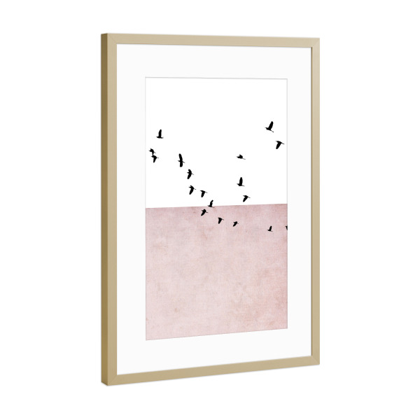 Poster mit Rahmen Gold "Amber Rose" artboxONE - Natur,Tiere,Abstrakt,Geometrie