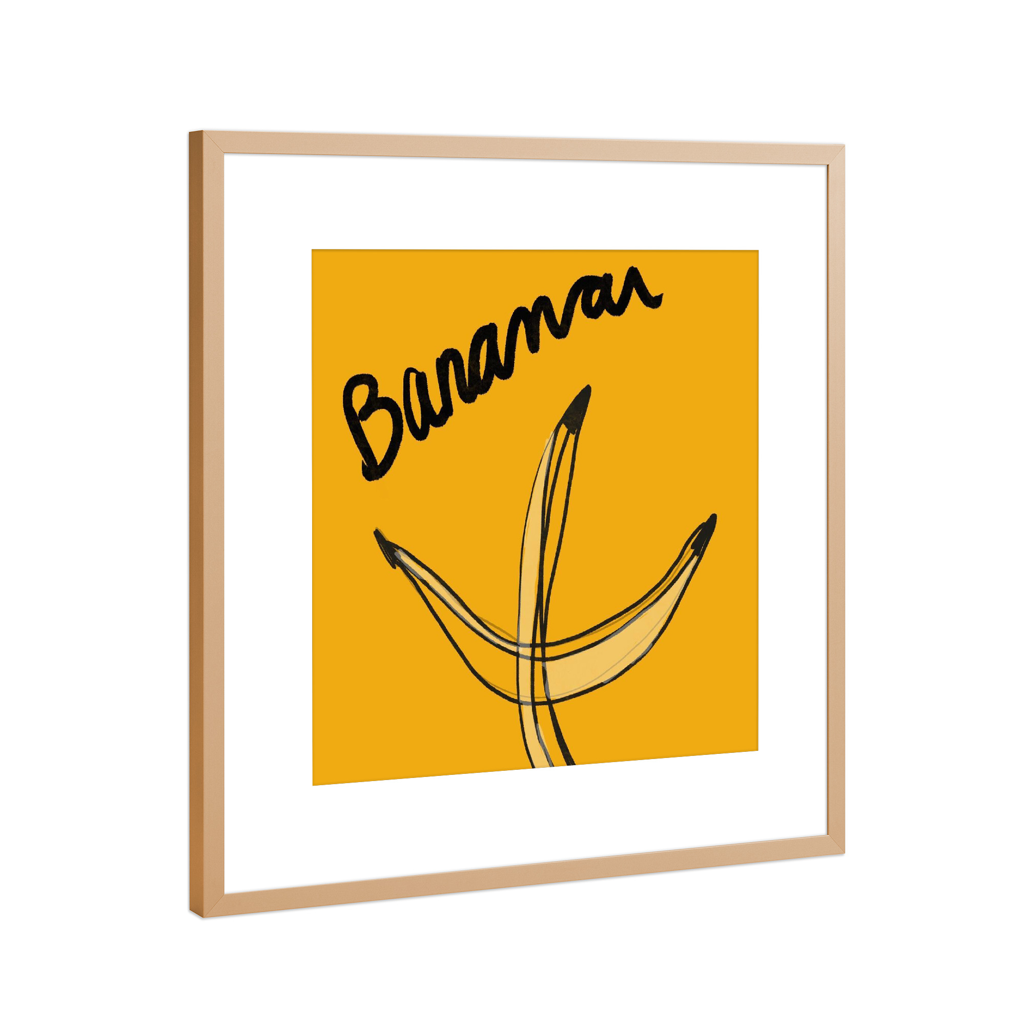 Poster mit Rahmen Kupfer "Banana love" artboxONE - Essen & Trinken - Bananen,Banana,Banana plant,Lemon,Gelb,Yellow,Food,Essen