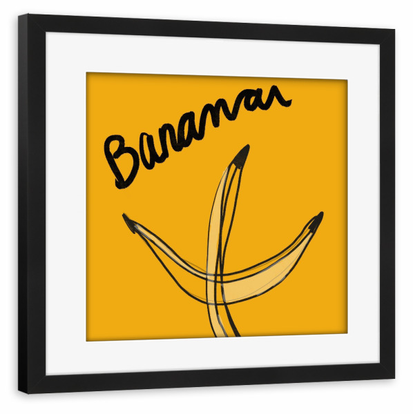 Poster mit Rahmen schwarz "Banana love" artboxONE - Essen & Trinken - Bananen,Banana,Banana plant,Lemon,Gelb,Yellow,Food,Essen