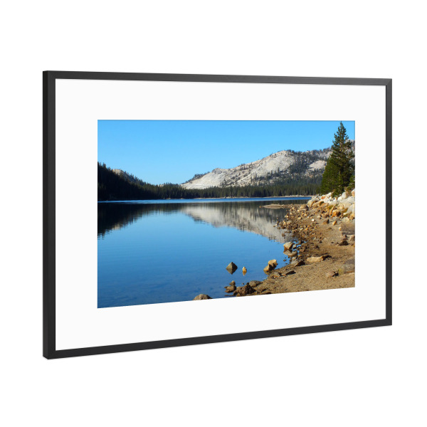 Poster mit Rahmen Schwarz (Metallic) "Der Mirror Lake im Yosemite" artboxONE - Natur,Reise,Reise / Länder