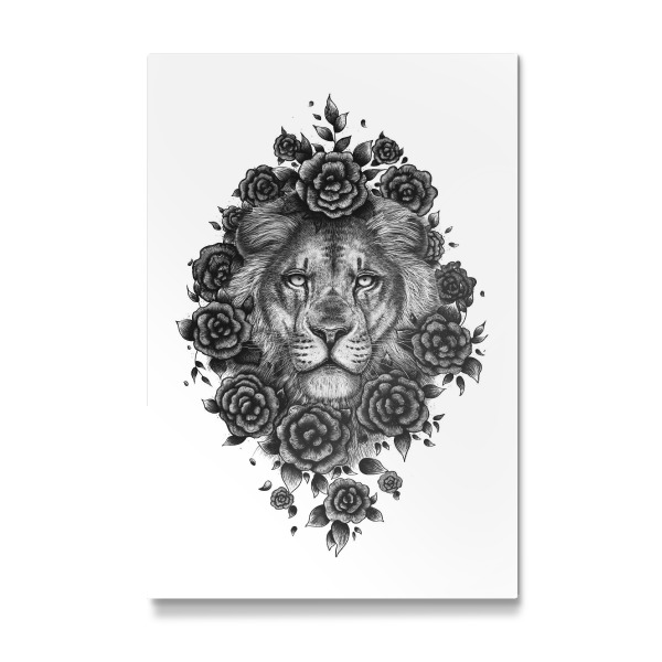 Galerie-Print "Lion in flowers" 30x20 cm artboxONE