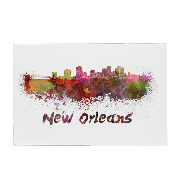 Holzbild "NEW ORLEANS skyline-b" artboxONE - Städte,Abstrakt,Architektur