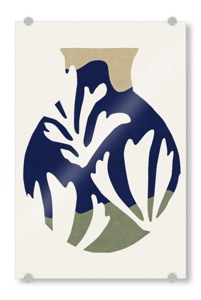 Acrylglasbild "Vase Flower" artboxONE - Floral,Abstrakt - Abstract,Geometric,Flower,Leaf,Shape,Modern,New,Blätter,Abstrakt