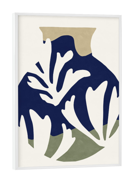 Poster mit weißem Rahmen "Vase Flower" artboxONE - Floral,Abstrakt - Abstract,Geometric,Flower,Leaf,Shape,Modern,New,Blätter,Abstrakt