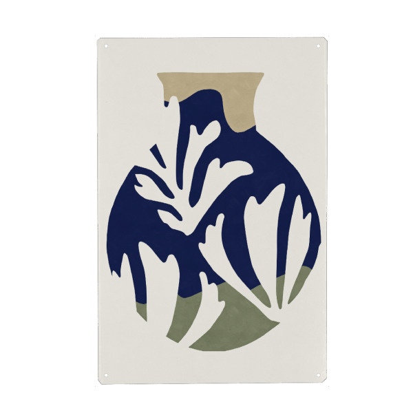 Holzbild "Vase Flower" artboxONE - Floral,Abstrakt - Abstract,Geometric,Flower,Leaf,Shape,Modern,New,Blätter,Abstrakt