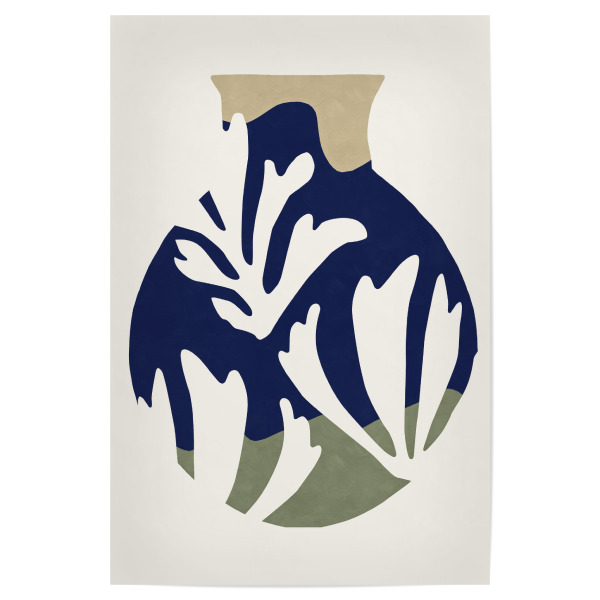 Poster 30x20 cm "Vase Flower" artboxONE - Floral,Abstrakt - Abstract,Geometric,Flower,Leaf,Shape,Modern,New,Blätter,Abstrakt