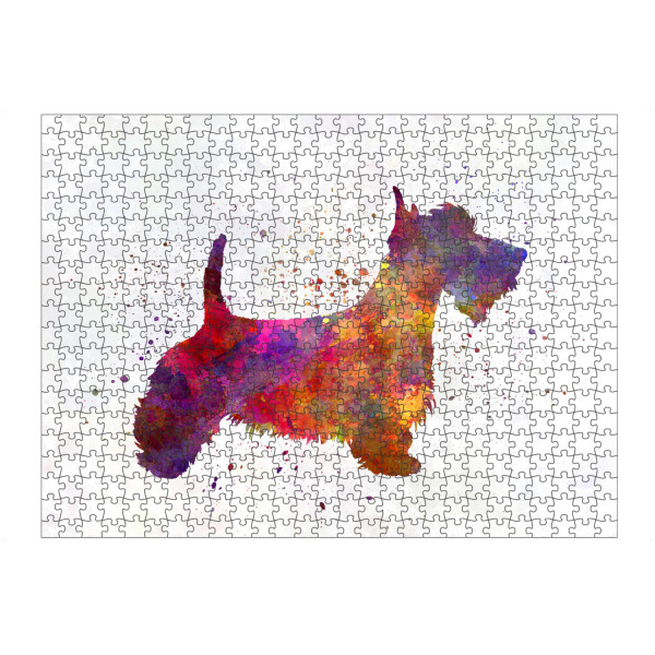 artboxONE Puzzle "Scottish Terrier in watercolor" artboxONE - Tiere,Abstrakt - Dog,Pet,Mammal,Watercolor,Abstract,Hund,Animal,Tier,Bunt,Colorful