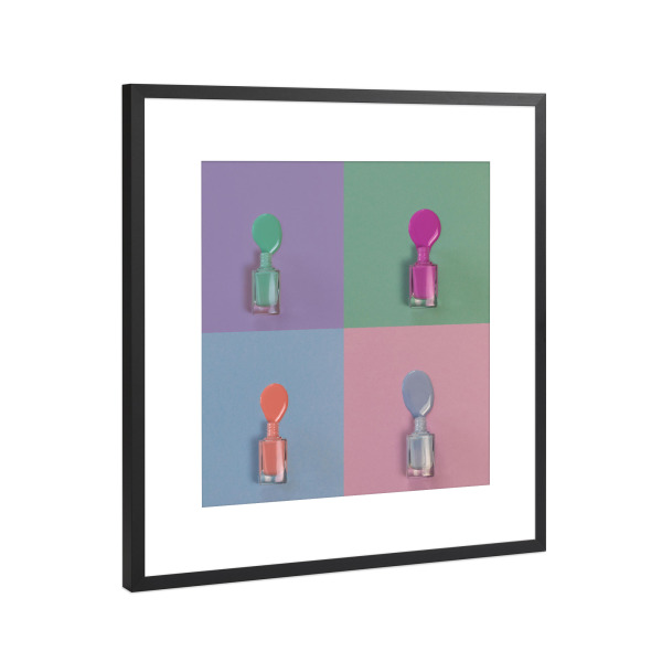 Poster mit Rahmen Schwarz (Metallic) "Nagellack Collage" artboxONE - Fashion