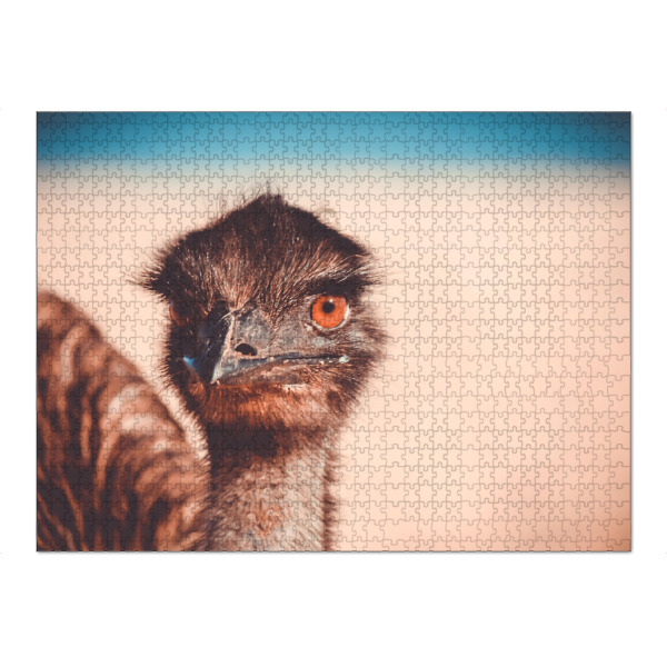 Puzzle Ravensburger "Caught my eye" artboxONE - Tiere - Strauß,Tier,Vogel,Auge,Closeup,Australien,Animal,Bird,Natur,Nature,Portrait - Bild strauß