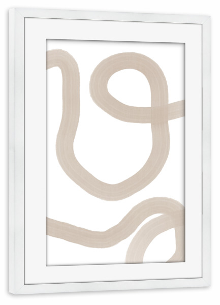 Poster mit Rahmen weiß "Single Line" artboxONE - Abstrakt,Geometrie