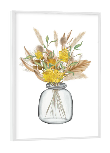 Poster mit weißem Rahmen "Trockenblumen" artboxONE - Natur,Floral - Trockenblumen,Floral,Blumenstrauß,Flowers,Blumen,Boho,Bohemian