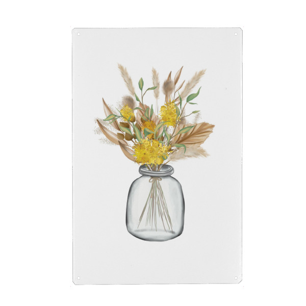 Holzbild "Trockenblumen" artboxONE - Natur,Floral - Trockenblumen,Floral,Blumenstrauß,Flowers,Blumen,Boho,Bohemian