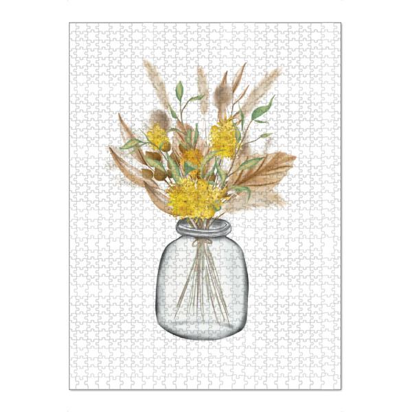Puzzle Ravensburger "Trockenblumen" artboxONE - Natur,Floral - Trockenblumen,Floral,Blumenstrauß,Flowers,Blumen,Boho,Bohemian - Bild trockenblumen
