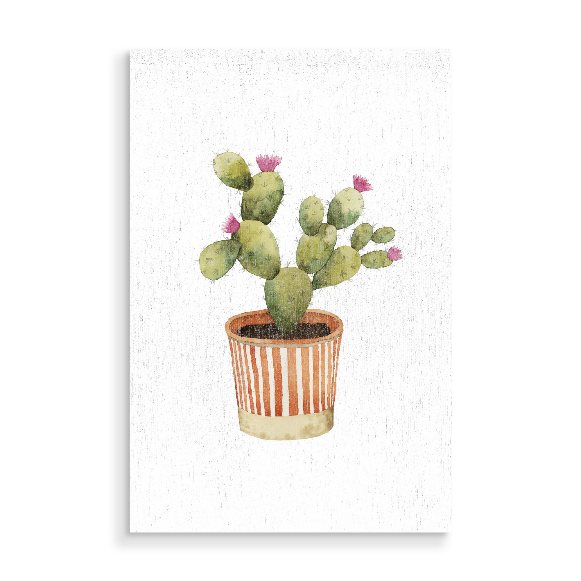 Holzbild "Blooming Potted Cactus" artboxONE - Natur,Floral