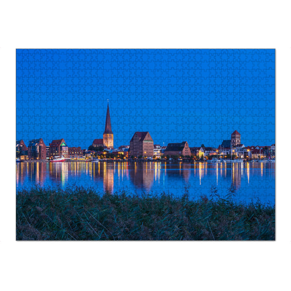 Puzzle Ravensburger "Schilf, Warnow, Blaue Stunde" artboxONE - Natur,Reise,Architektur,Städte / Weitere