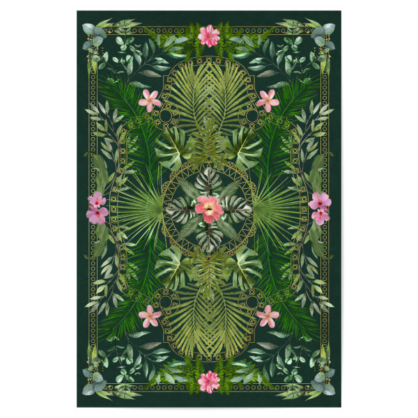 Poster 30x20 cm "Tropical Foliage Gold Lattice" artboxONE - Natur,Floral
