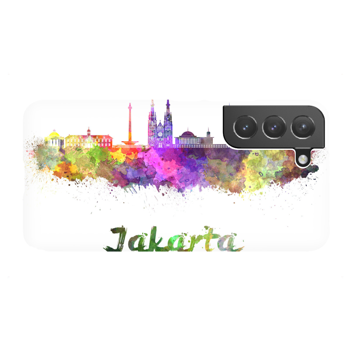 Samsung Galaxy "JAKARTA-v2 skyline in watercolor" Premium-Case Handyhülle artboxONE