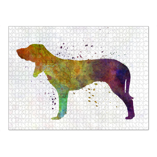 Puzzle Ravensburger "Swiss Hound in watercolor" artboxONE - Tiere,Abstrakt - Dog,Dogs,Pet,Animal,Mammal,Watercolor,Abstract,Bunt,Colorful,Hund,Tier