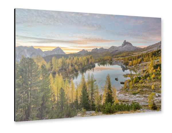 Alu-Dibond "Lago Federa Dolomiten" 30x20 cm artboxONE
