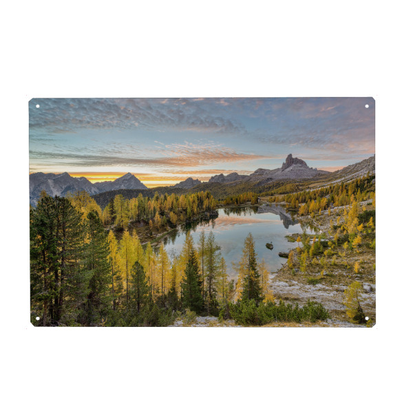Holzbild "Lago Federa Dolomiten" artboxONE - Natur,Reise,Reise / Länder