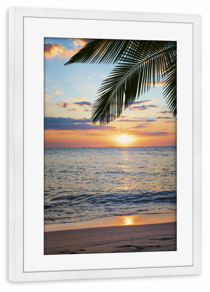 Poster mit Rahmen weiß "Thai Beach Sunset" artboxONE - Natur,Reise,Reise / Strand und Meer,Reise / Asien,Reise / Länder