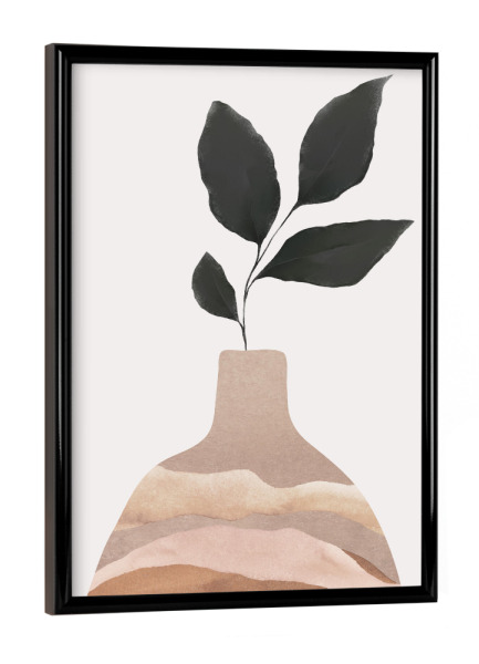 Poster mit schwarzem Rahmen "Clay Vase With Plant" artboxONE - Natur,Floral,Abstrakt