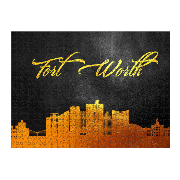 Puzzle Ravensburger "Fort Worth Texas Gold Skyline" artboxONE - Städte - Fort worth,Texas,Gold,Skyline,City,Stadt - Bild fort worth