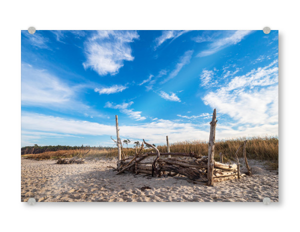 Acrylglasbild "Strandburg, Düne und Wolken" artboxONE - Natur,Reise,Reise / Strand und Meer