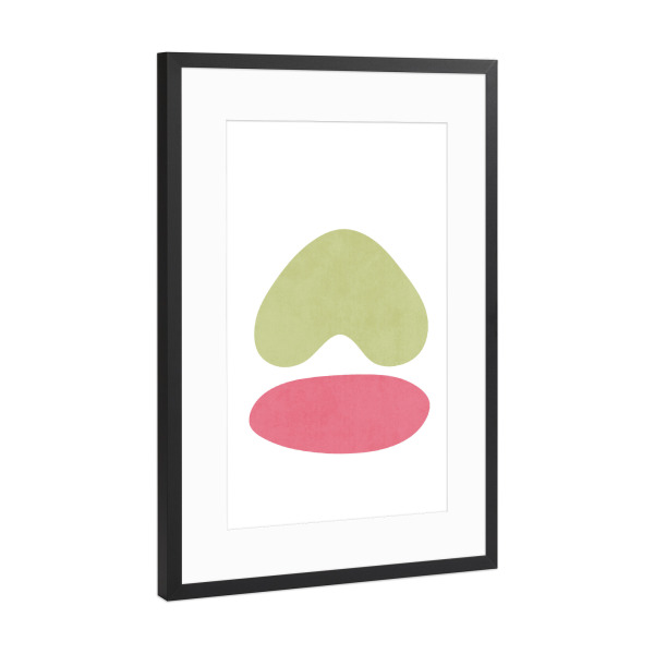 Poster mit Rahmen Schwarz (Metallic) "Minimale Landschaftsformen" artboxONE - Natur,Abstrakt