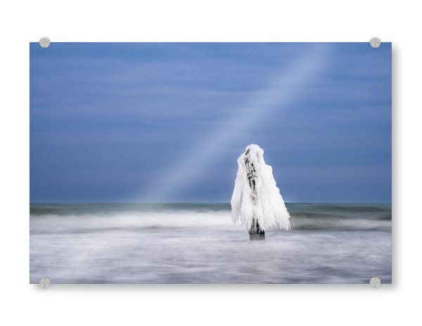 Acrylglasbild "Buhne, Eis und Meer" artboxONE - Natur,Reise,Reise / Strand und Meer