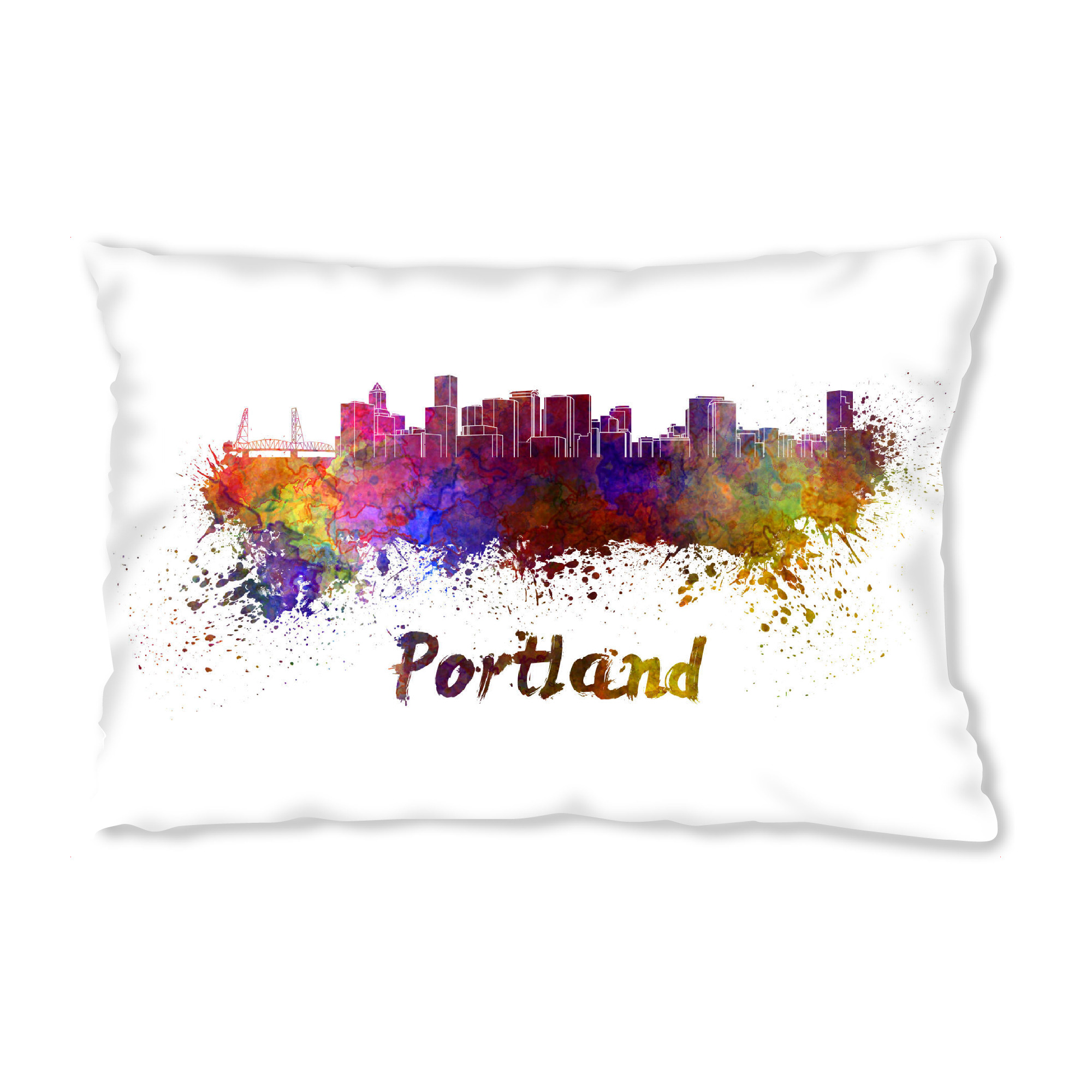 Design-Kissen "PORTLAND skyline in watercolor" artboxONE - Städte,Abstrakt,Architektur