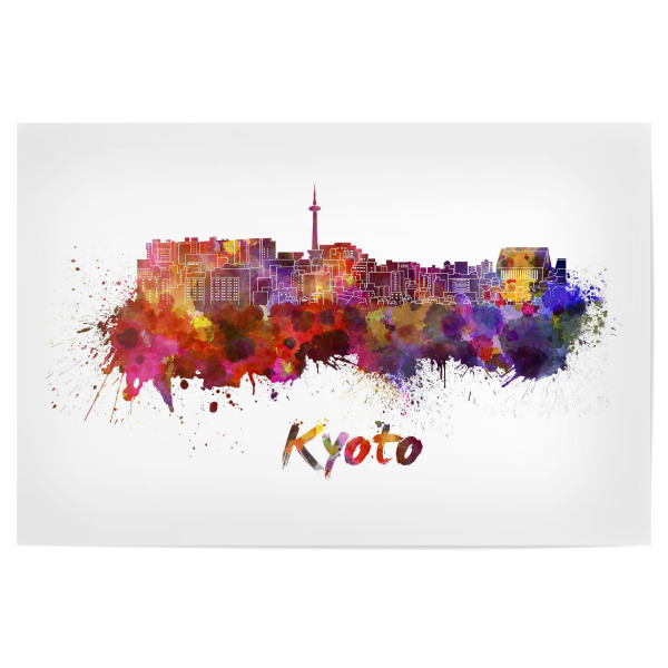 Poster "KYOTO skyline in watercolor-b" artboxONE - Städte,Abstrakt,Architektur