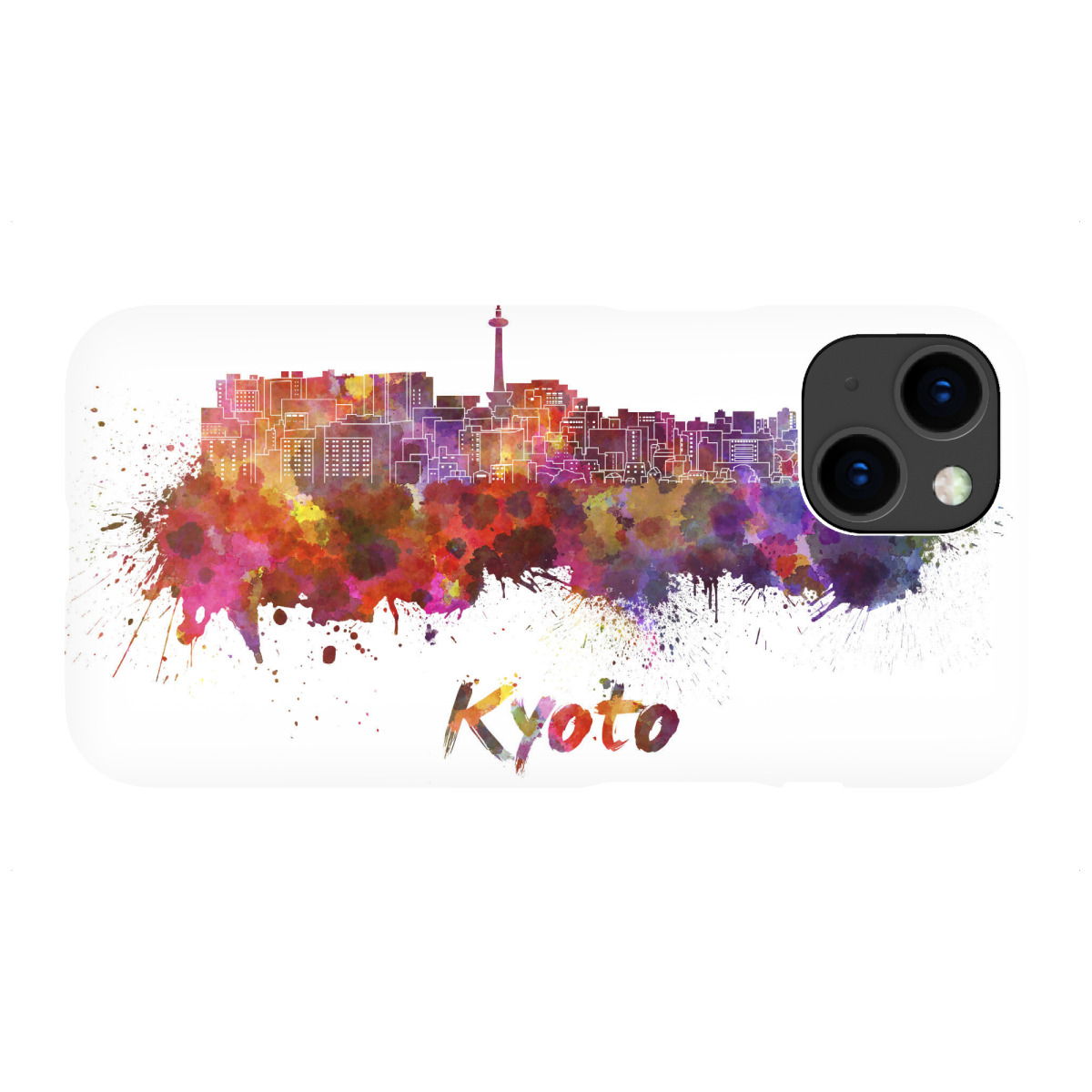 iPhone "KYOTO skyline in watercolor-b" Premium-Case Handyhülle artboxONE