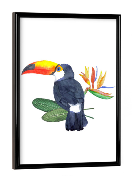 Poster mit schwarzem Rahmen "Tropical Toucan Bird" artboxONE - Natur,Floral,Tiere