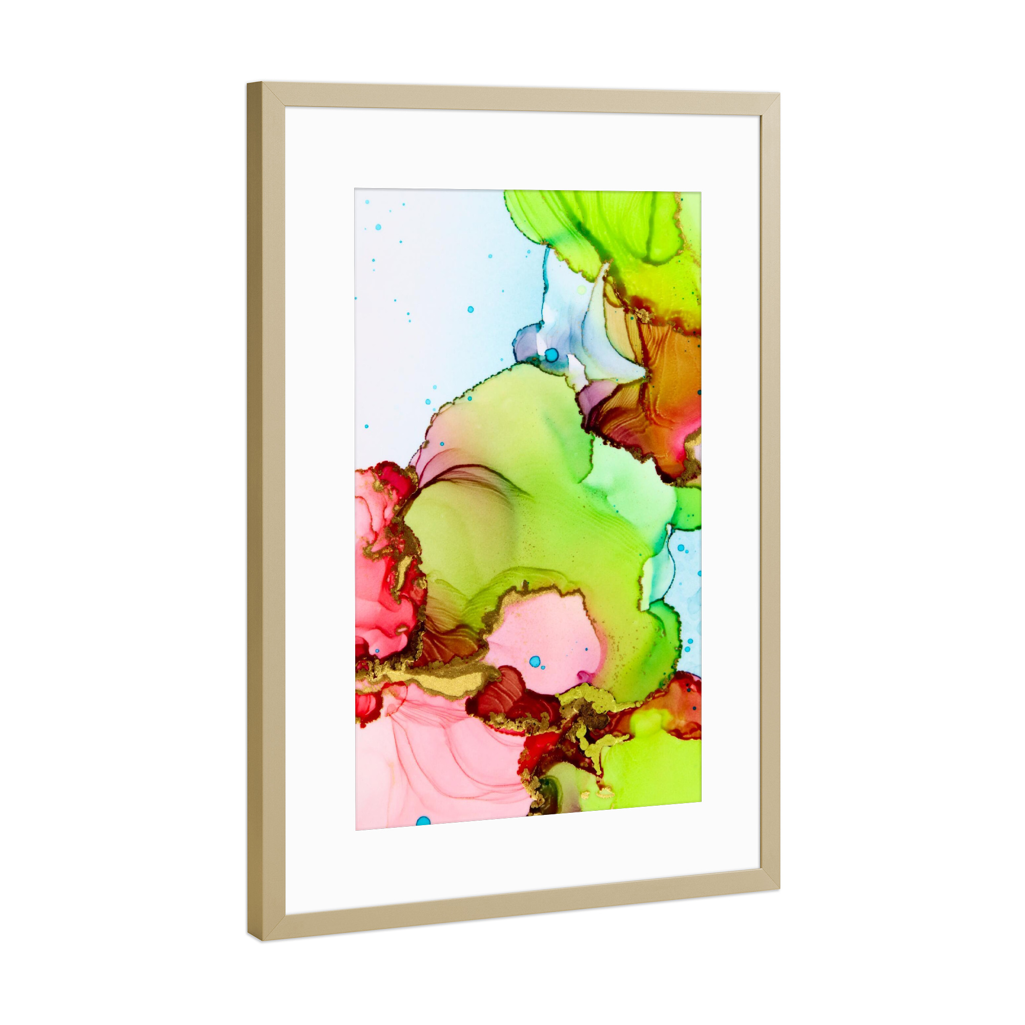 Poster mit Rahmen Gold "Candy collection 1.0" artboxONE - Für Kinder,Abstrakt - Alcoholink,Alkoholtinte,Abstrakt,Candy,Bunt,Colorful,Abstract