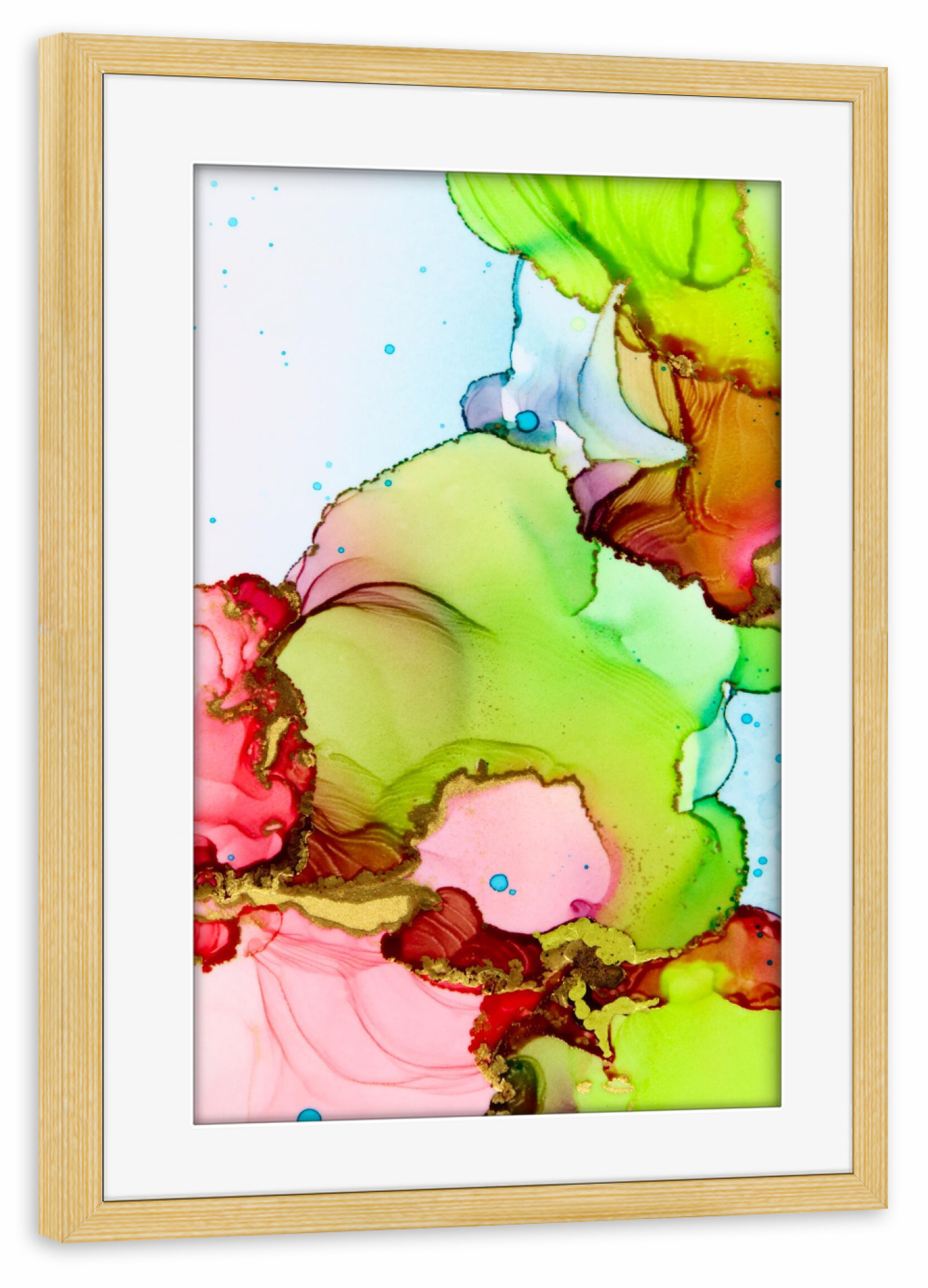 Poster mit Rahmen kiefer "Candy collection 1.0" artboxONE - Für Kinder,Abstrakt - Alcoholink,Alkoholtinte,Abstrakt,Candy,Bunt,Colorful,Abstract