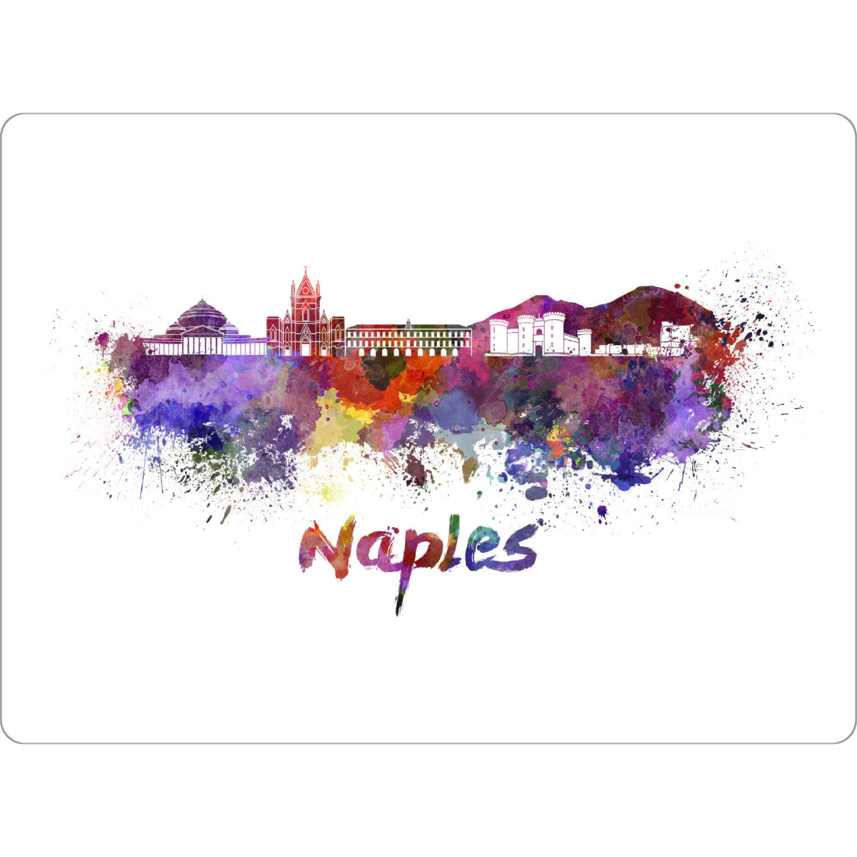 Tischset "NAPLES skyline in watercolor-b" artboxONE - Städte,Abstrakt,Architektur