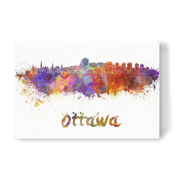 Leinwandbild "OTTAWA skyline in watercolor" artboxONE - Städte,Abstrakt,Architektur