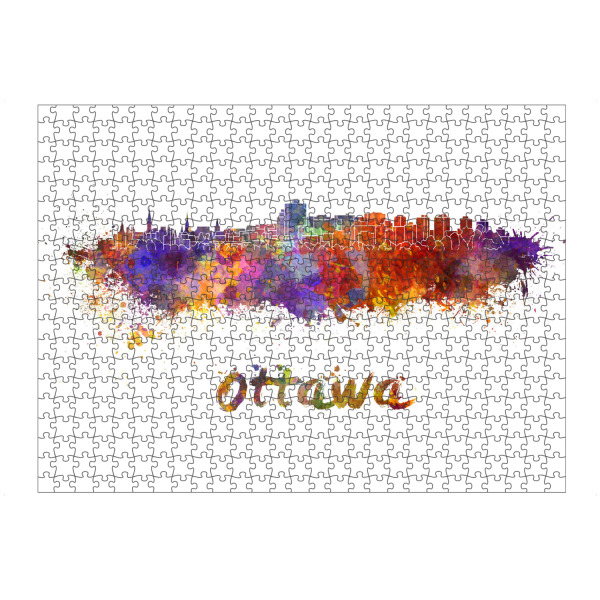 Puzzle Ravensburger "OTTAWA skyline in watercolor" artboxONE - Städte,Abstrakt,Architektur
