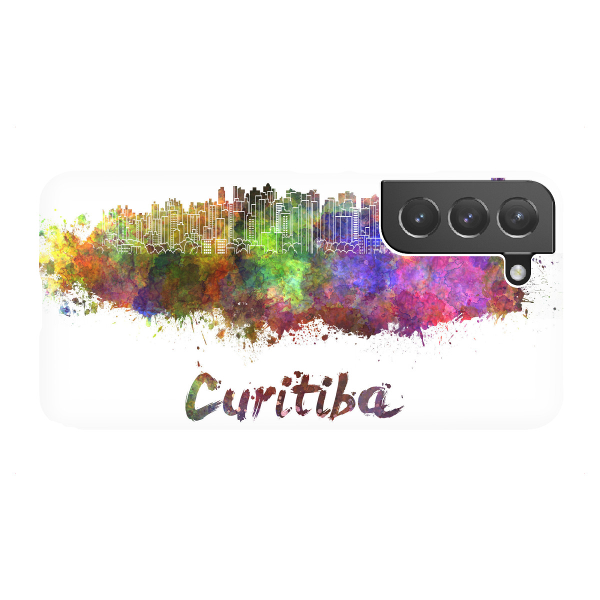 Samsung Galaxy "CURITIBA skyline in watercolor-b" Premium-Case Handyhülle artboxONE