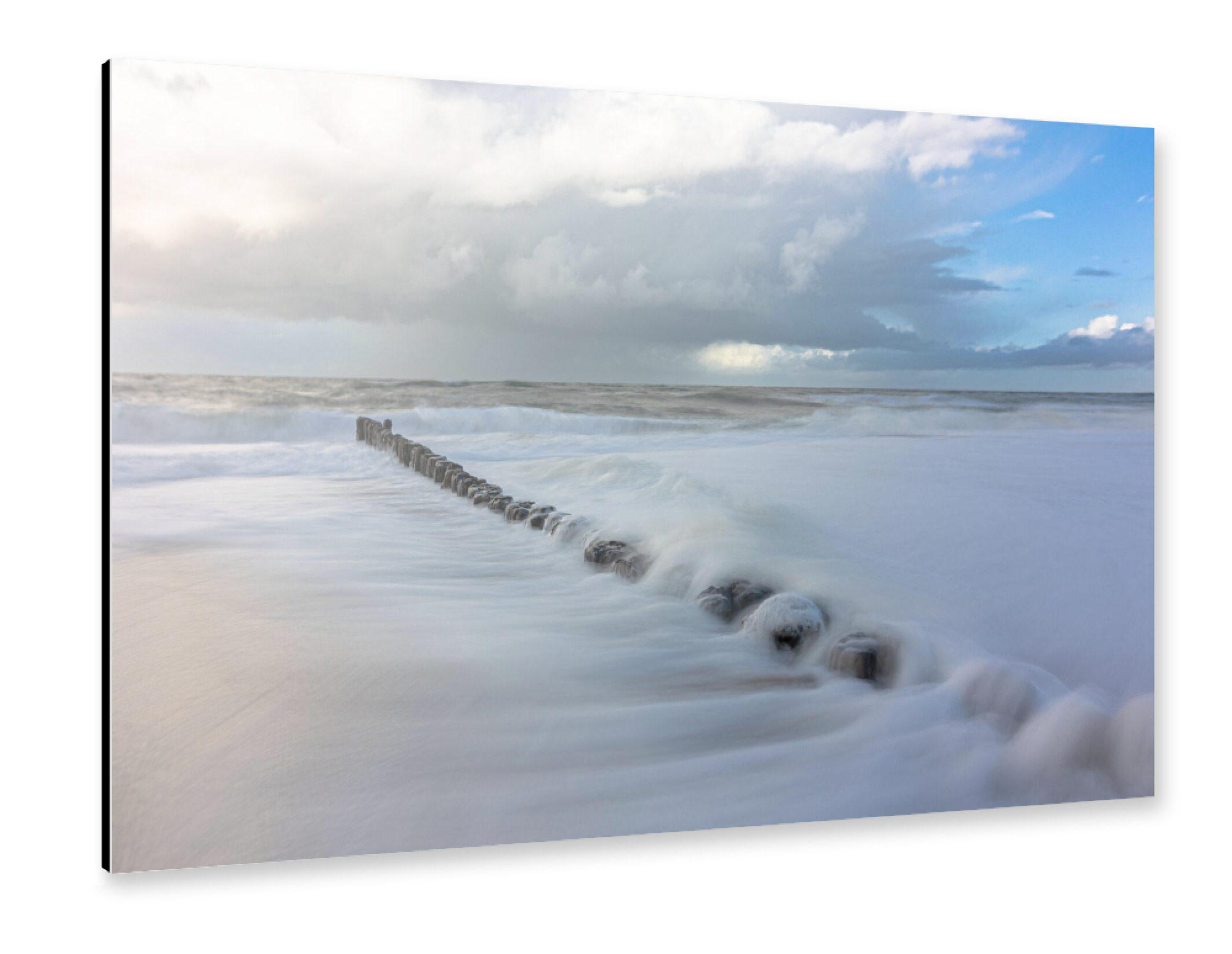 Alu-Dibond "Sylt - Buhnen am Meer" 30x20 cm artboxONE