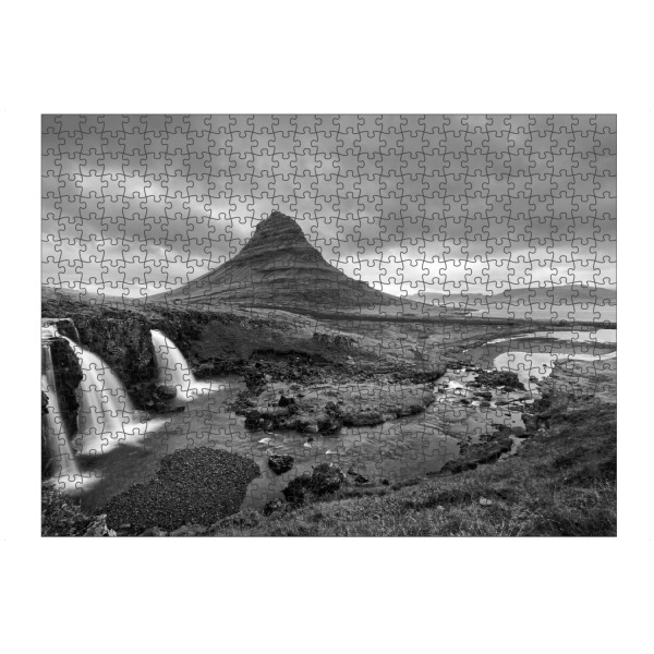 Puzzle Ravensburger "Kirkjufell schwarzweiß" artboxONE - Natur,Schwarzweiß,Reise / Strand und Meer
