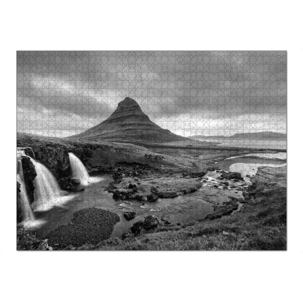 Puzzle Ravensburger "Kirkjufell schwarzweiß" artboxONE - Natur,Schwarzweiß,Reise / Strand und Meer