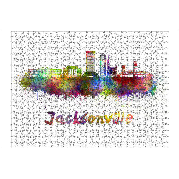 Puzzle Ravensburger "JACKSONVILLE skyline in-b" artboxONE - Städte,Abstrakt,Architektur